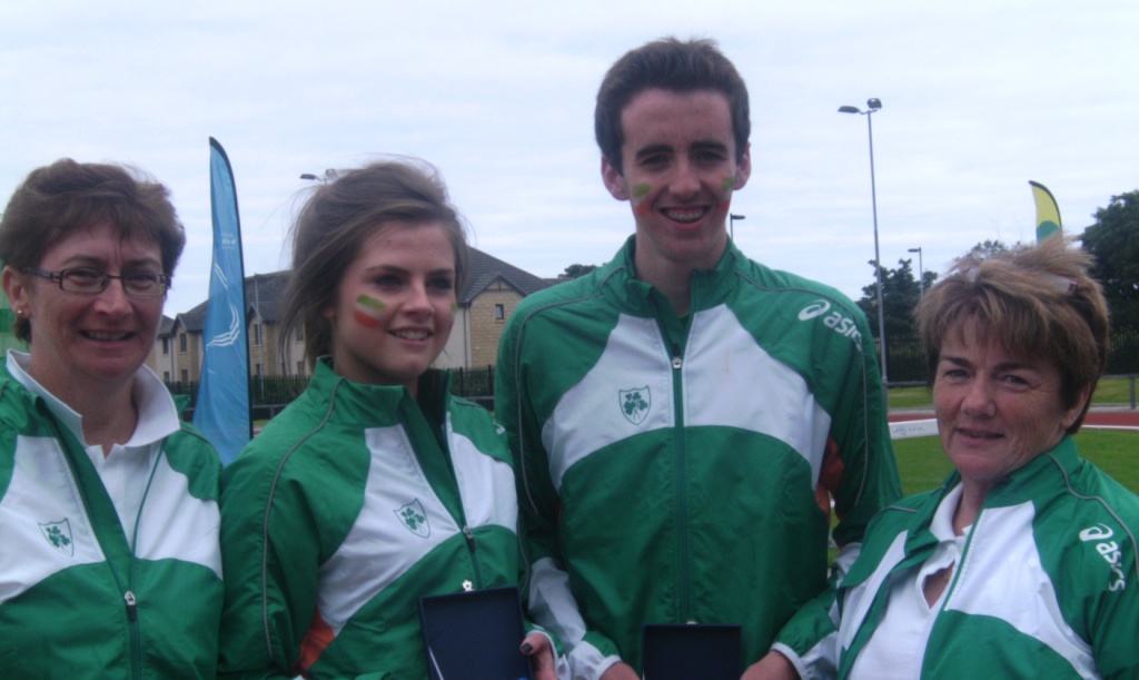 Angela McDonald, Lauren Finegan, Conor Durnin and Kathleen McConnell at Celtic Games (Aberdeen, August 2012)