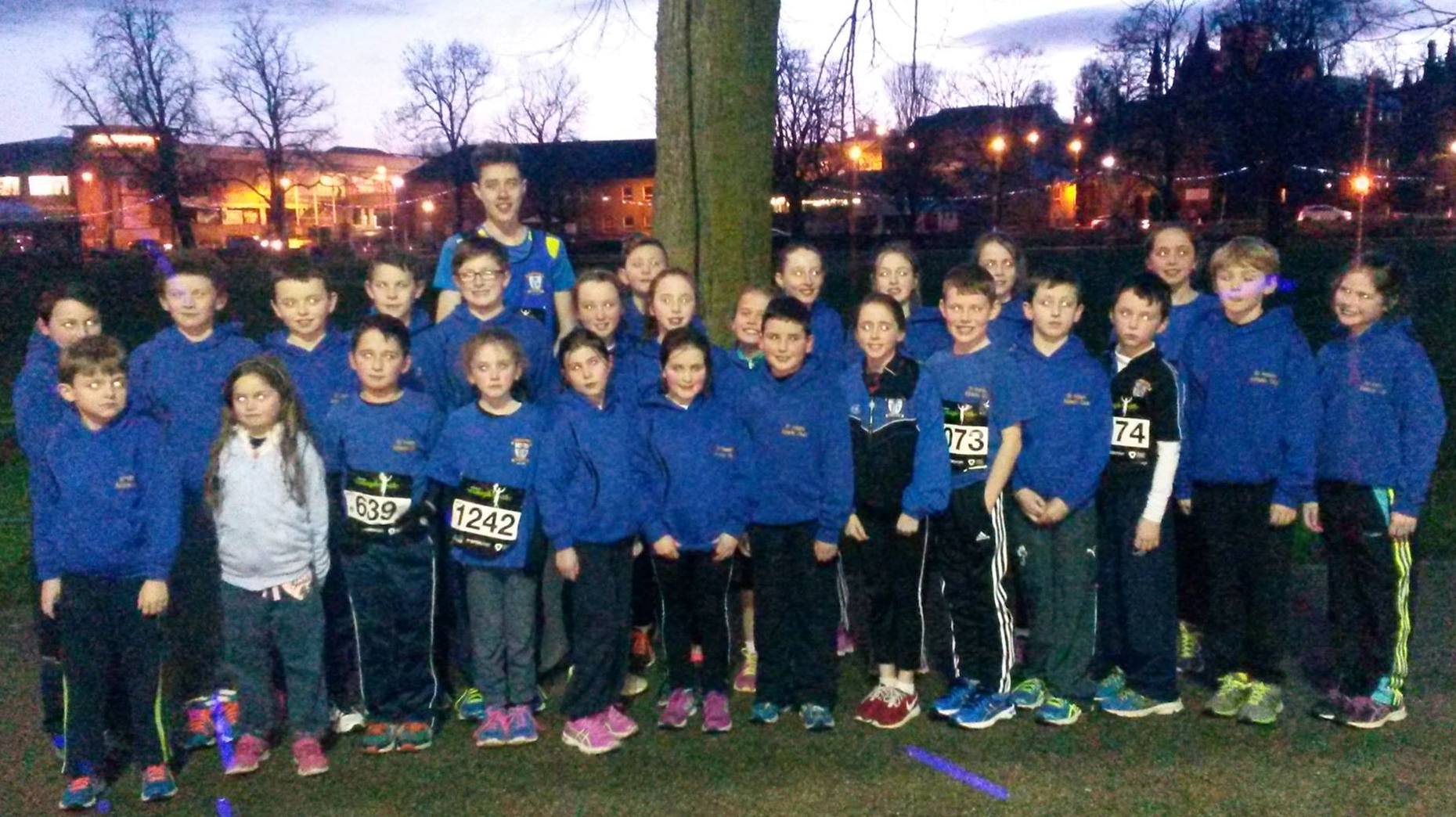 St Peter's AC athletes at Armagh International Road Races (Armagh, February 2016)