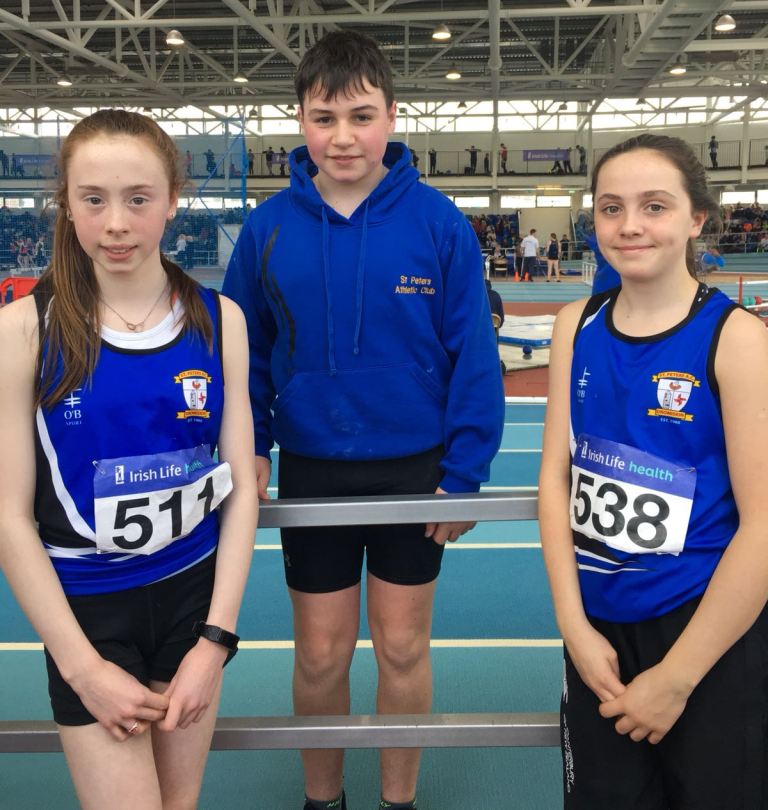 St Peter's AC athletes at Irish Juvenile Indoor Championships (Athlone, March 2018)