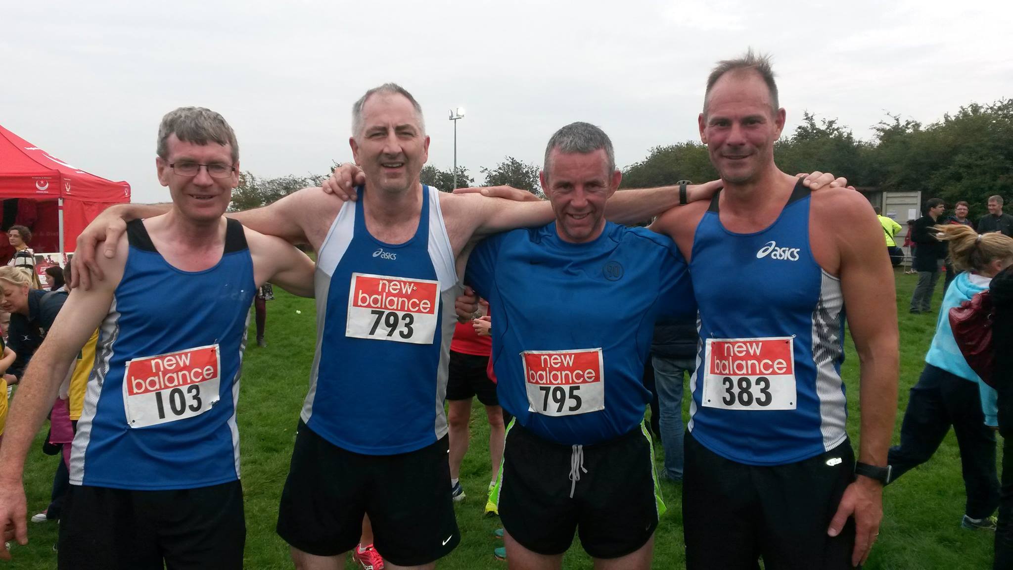 Novice Men's team at Louth Cross Country Championships (Drogheda, October 2015)
