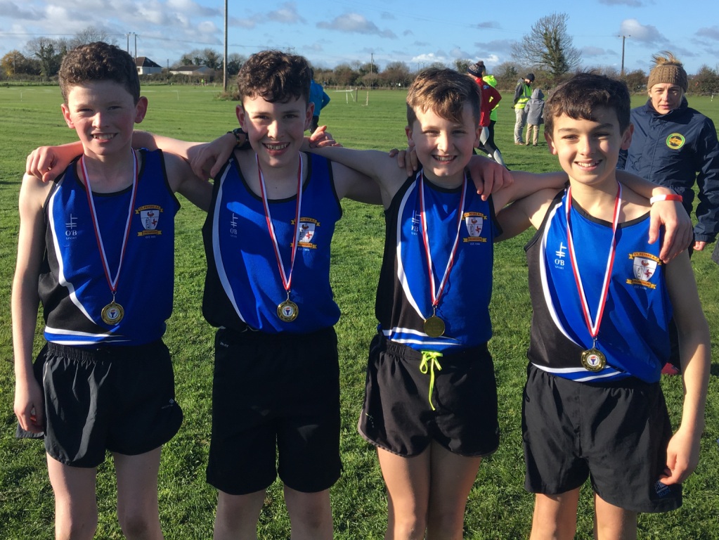 Winning St Peter's AC U14 relay team at Louth Cross Country Championships (Drogheda, November 2017)